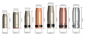 Gas nozzles Binzel-type conical