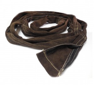 Split cowhide leather TIG-torch cable cover, length 350 cm, Velcro-closure, color - dark brown AP.9000 AllyProtect