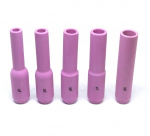 Nozzles long 10NL-series TIG-torch WP-17, WP-18, WP-26 №4, №5, №6, №7, №8 ceramic, length 76 mm